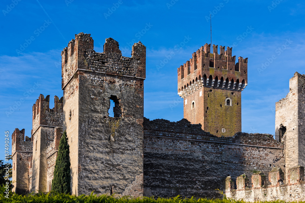 Part of the Scaligero castle in Lazise, Italy