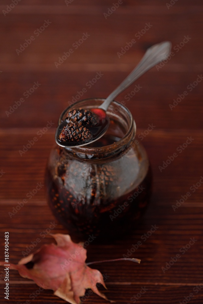 Delicious jam with the little pine cones Delicious jam with the little pine cones