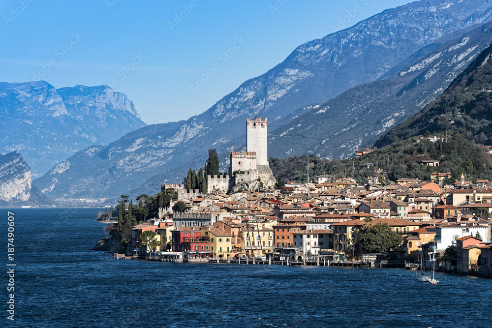 Part of the town of Malcesine on the eastern shore of Lake Garda in northern Italy