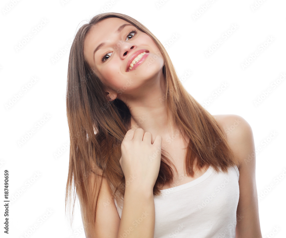 lifestyle and people concept: Young cute smiling girl lifestyle and people concept: Young cute smiling girl
