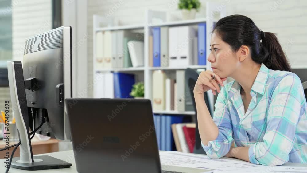 She thinking how to solve the problem. She thinking how to solve the problem.