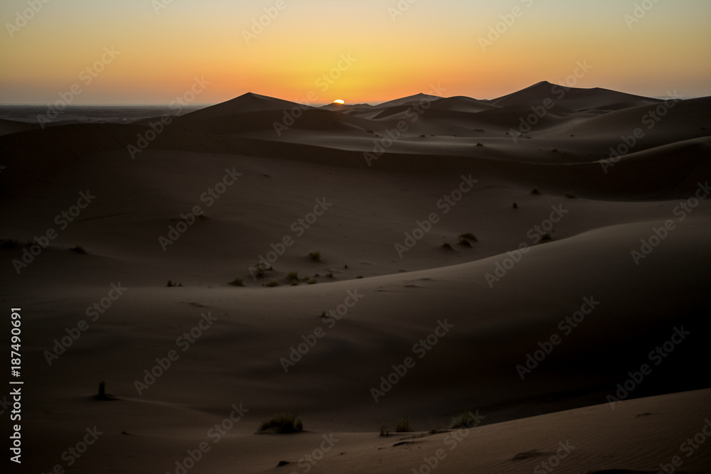 Landscape in desert of  morocco