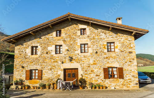 Typical Basque landscape between mountains