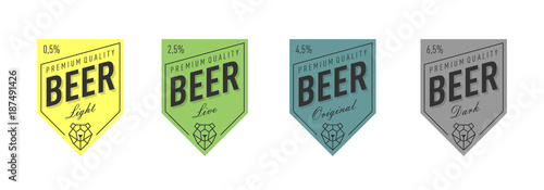 Multicolored beer labels