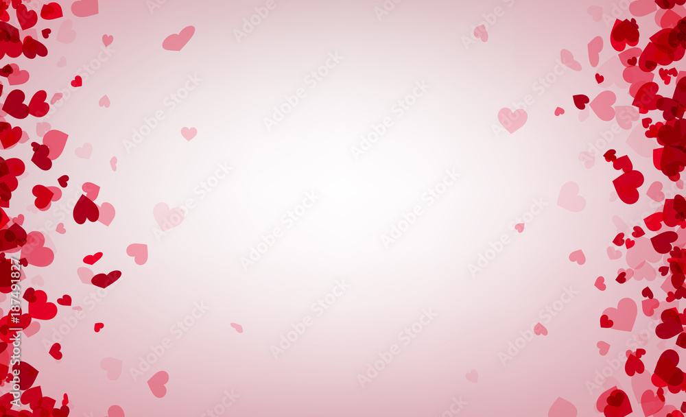 Love valentine's background with pink hearts.