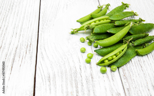 green peas on a table