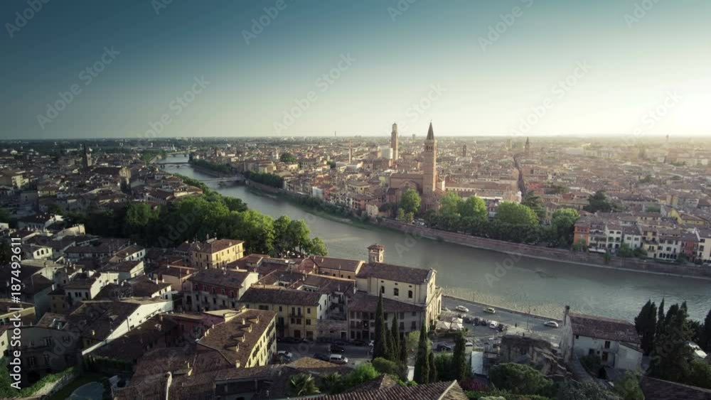 Sunset aerial view, Verona, Italy Sunset aerial view, Verona, Italy
