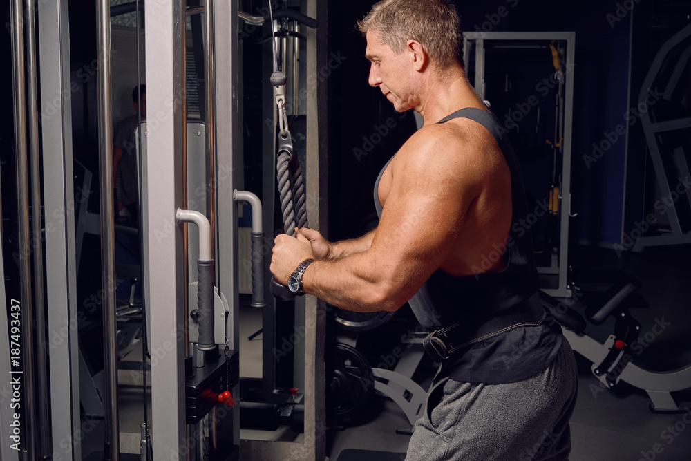 Athletic, adult man exercising in the gym Athletic, adult man exercising in the gym