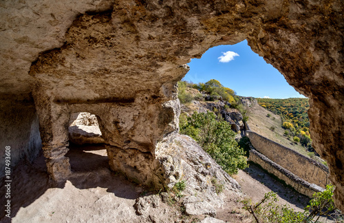 Ruins of cave-city Chufut-Kale  Crimea