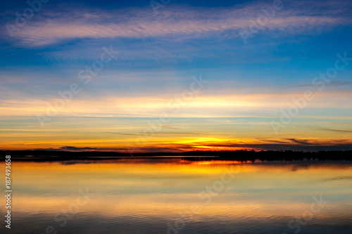 Sunset over lake Thunderbird.