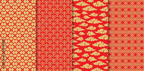 Chinese pattern set. Decorative background,illustration EPS10.