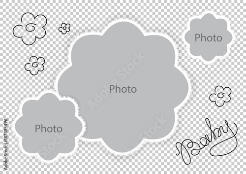 Photo frames flowers template for sweet baby