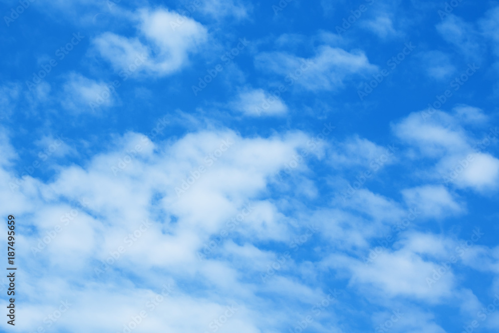 Blue summer sky with white clouds
