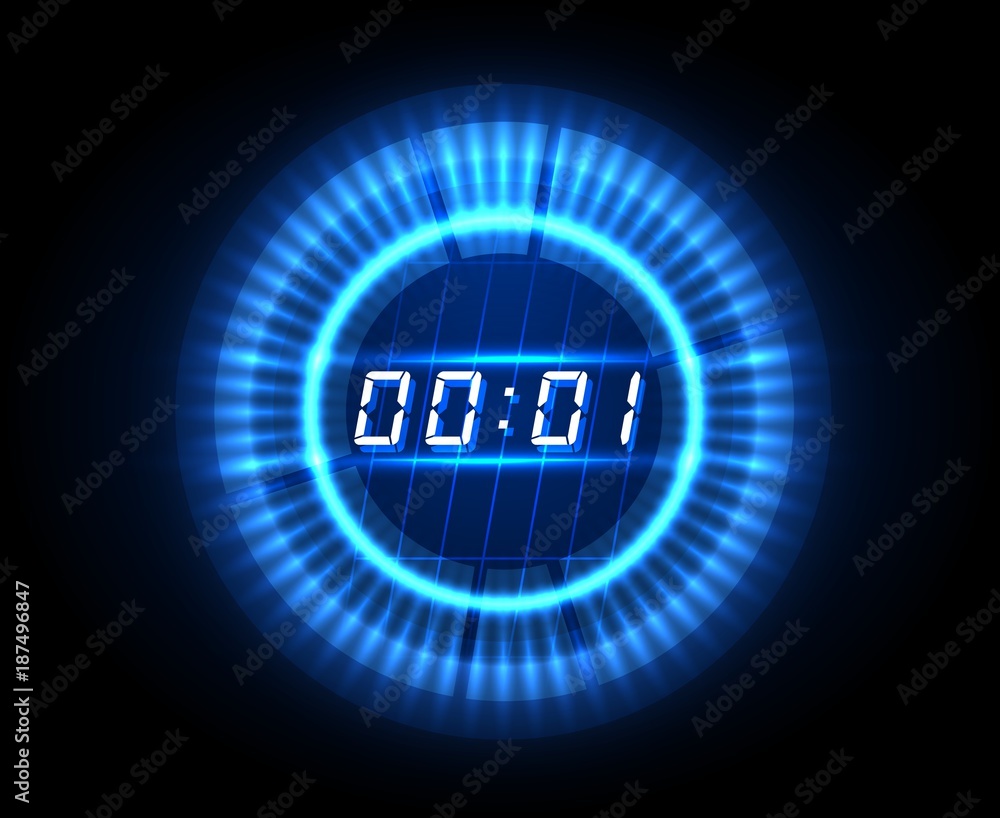 Digital countdown timer Royalty Free Vector Image