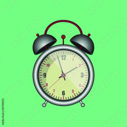 Retro alarm clock illustration. Wake up time