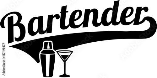 Bartender word retro style