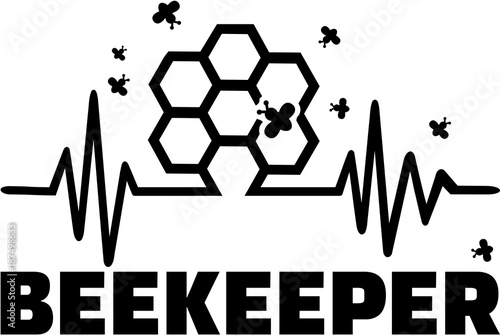 Beekeeper heartbeat line with job title