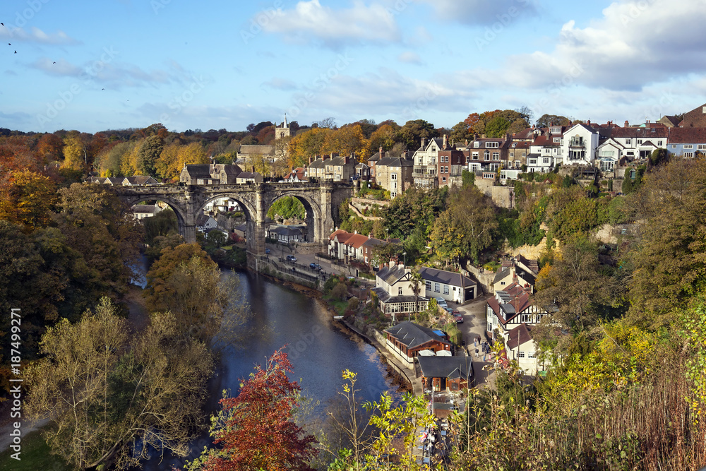 Fototapeta premium Knaresborough in autumn, Yorkshire, England, UK