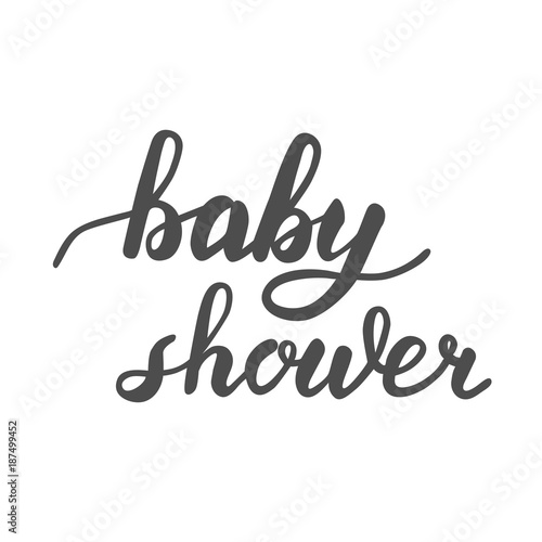 Baby shower lettering hand drawn typography