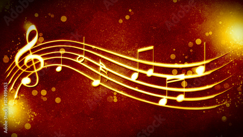 beautiful golden background music notation