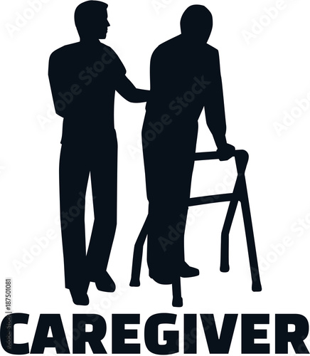 Caregiver silhouette male job title