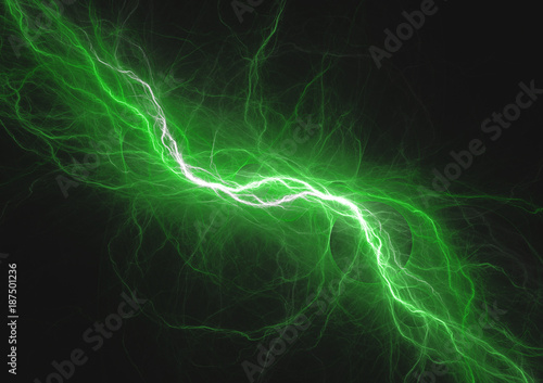 Green energy background, plasma and electrical abstract
