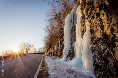 Frozen Walls Along Skyline Drive. Shenandoah National Park