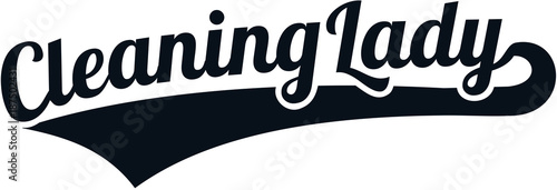 Claning lady words retro style