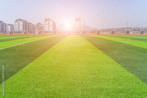 Football field green lawn