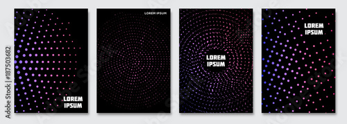 Cover design template. Vector minimal abstract background with gradient halftones. Flyer, poster, brochure design. A4 size.