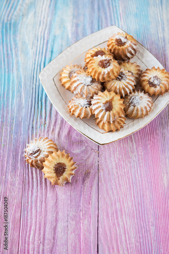 Tasty different cakes set o...