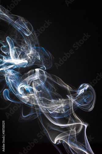 Colored smoke on the black background