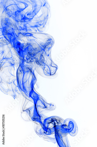 Colored smoke on the white background