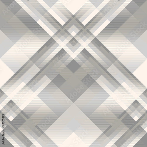 Plaid check pattern in shades of grey and beige. Seamless fabric texture for digital textile printing. Vector graphic. 