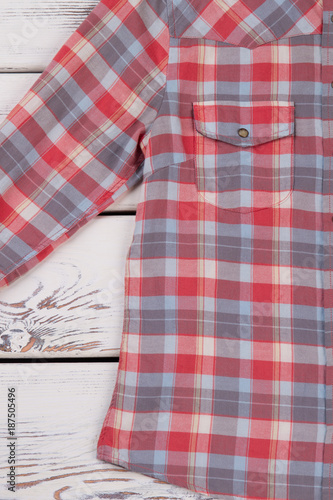 Detailed view on flannel shirt