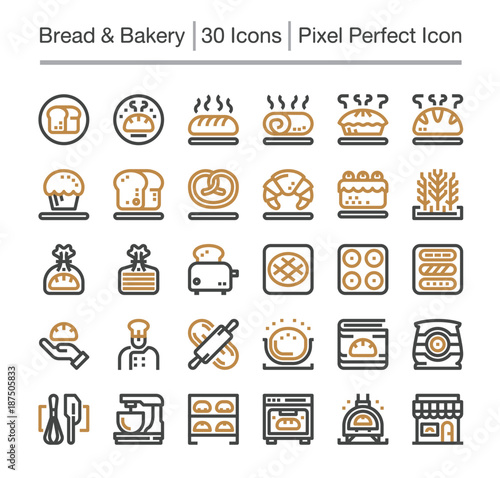 bread and bakery line icon,editable stroke,pixel perfect icon