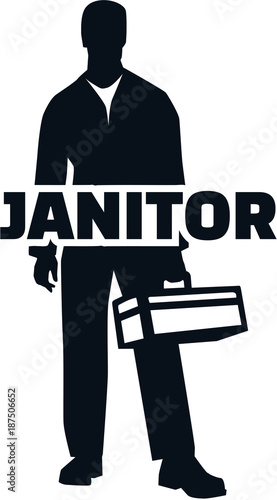 Janitor silhouette job title