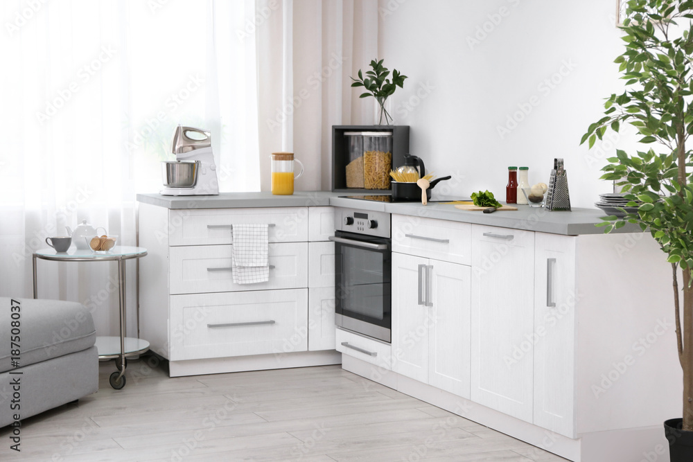 Fototapeta premium Modern kitchen interior with electric oven