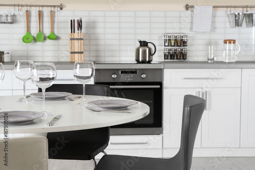 Modern kitchen interior wit...