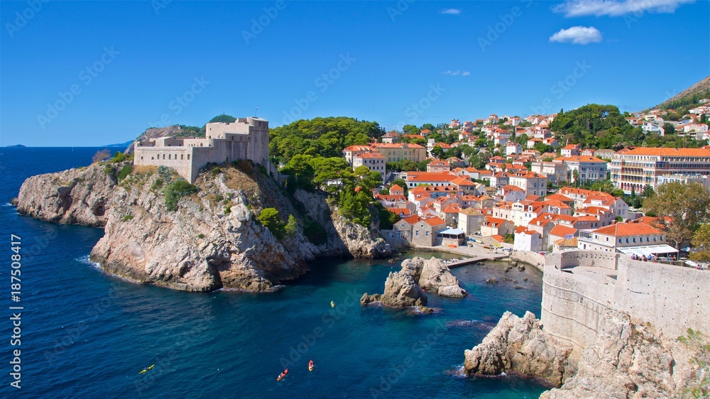 Overview of St John`s Fort at Dubrovnik, Croatia