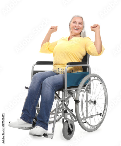 Mature woman in wheelchair ...