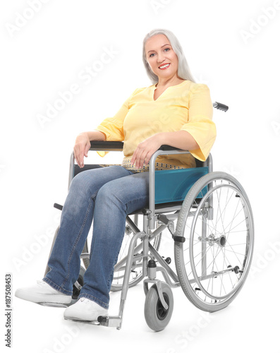 Mature woman in wheelchair ...
