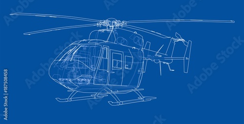 Outline drawing of helicopter