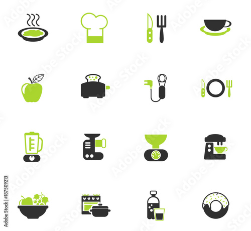 food and kitchen icon set