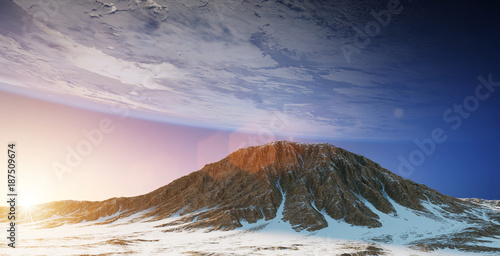 Fototapeta Naklejka Na Ścianę i Meble -  Exoplanets in space 3D rendering elements of this image furnished by NASA