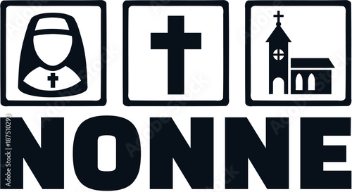 Nun with job icons german