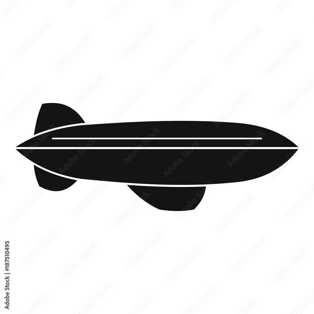 Blimp aircraft flying icon, simple style Blimp aircraft flying icon, simple style