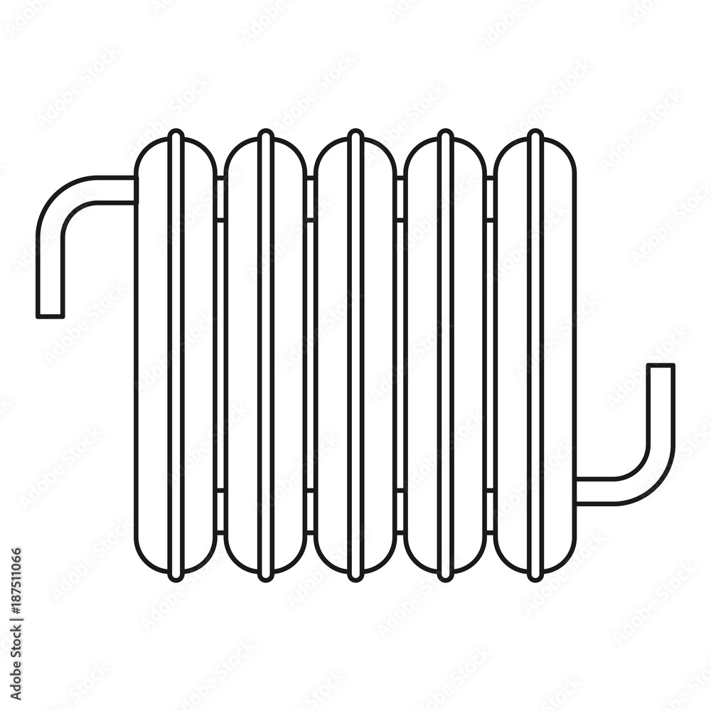 Iron central heating battery icon, outline style Iron central heating battery icon, outline style