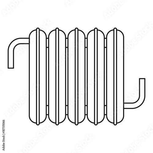 Iron central heating battery icon, outline style