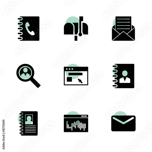 Address icons. vector collection filled address icons set.